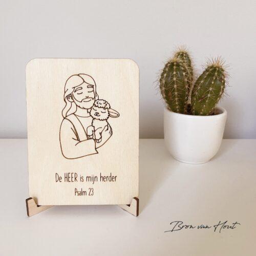 Houten kaartje de HEER is mijn redder Christelijke cadeaus Geloof Christelijk Hout