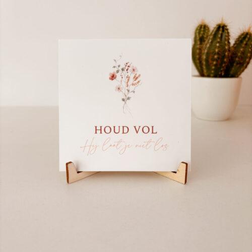 Bron van Hout Kaartje Bordjes van Licht Christelijk Houd Vol Christelijke cadeaus Geloof Christelijk Hout