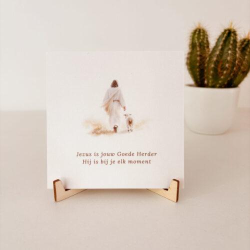 Bron van Hout Kaartje Bordjes van Licht Christelijk Goede Herder Christelijke cadeaus Geloof Christelijk Hout