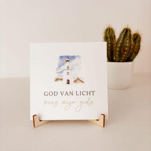 Bron van Hout Kaartje Bordjes van Licht Christelijk God van Licht Christelijke cadeaus Geloof Christelijk Hout