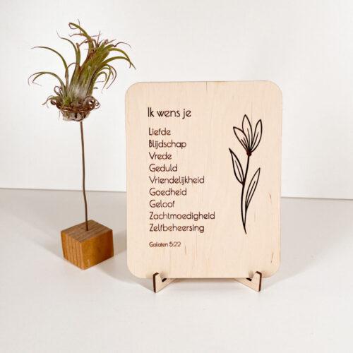 Kaart Hout Christelijk tekst Geloof Ik Wens Christelijke cadeaus Geloof Christelijk Hout