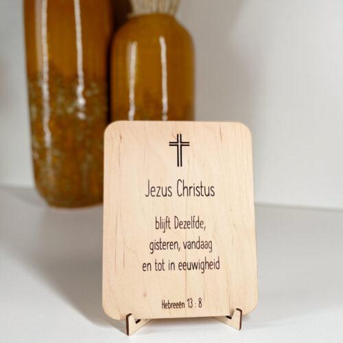 Kaart Hout Christelijk tekst Geloof Jezus Christus Christelijke cadeaus Geloof Christelijk Hout