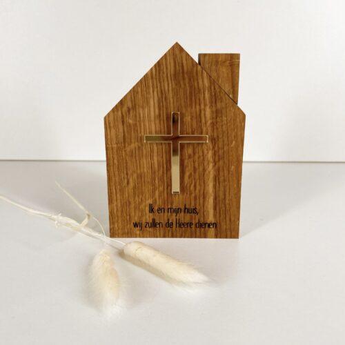 Ik en Mijn Huis Christelijk kruis Christelijke cadeaus Geloof Christelijk Hout