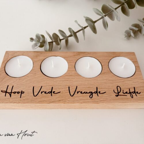 Advent Eiken Waxinelichtjes Hout Christelijke cadeaus Geloof Christelijk