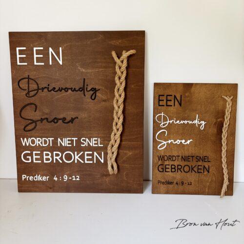 Bord Hout Christelijk Geloof Drievoudig Snoer Huwelijk Christelijke cadeaus Geloof Christelijk Hout