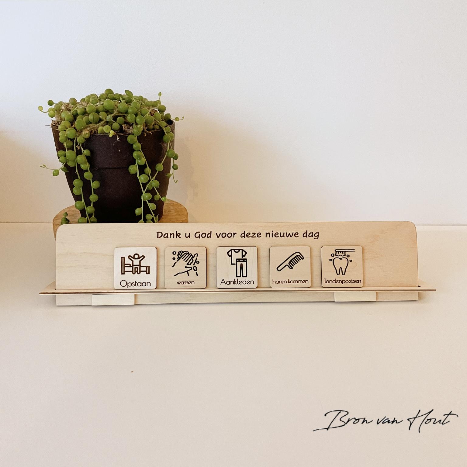 Pictogram Picto's hout standaard structuur kinderen christelijk dag avond Christelijke cadeaus Geloof Christelijk Hout
