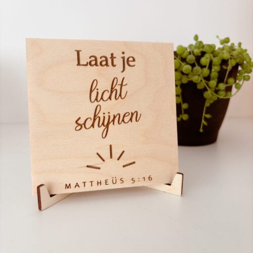 Tegeltjes van hout Christelijk Immanuel God geloof kerst aanbidden gezegend cadeau geloof hoop liefde
