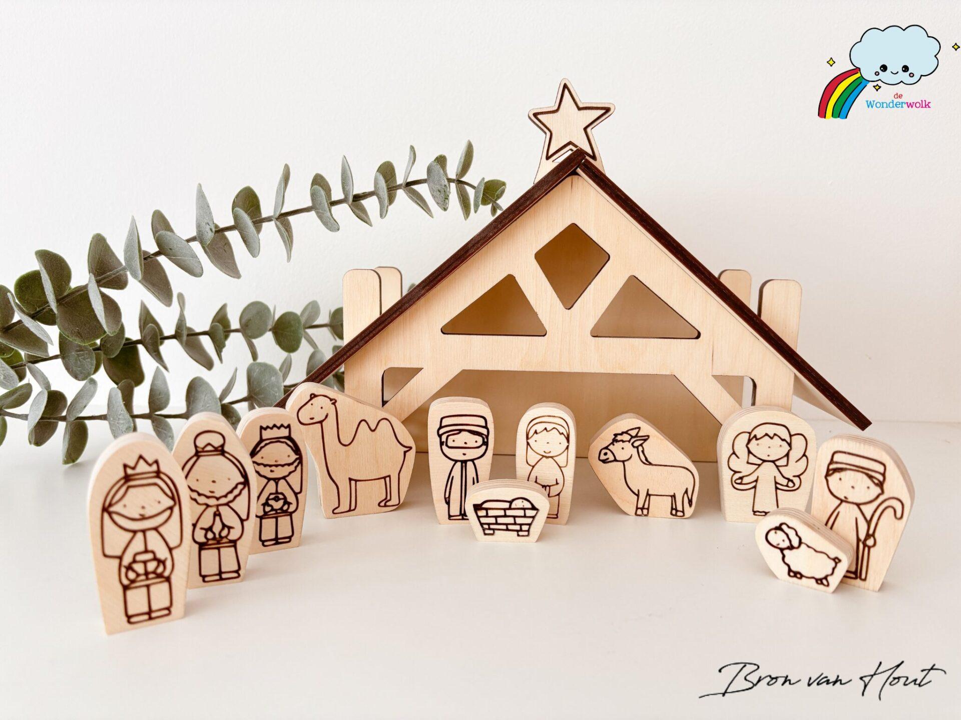 Kerst Kerststal Hout Christelijke cadeaus Geloof Christelijk
