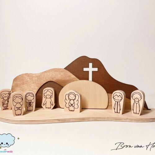 Pasen Paasset Hout Christelijk Paasverhaal Jezus Christelijke cadeaus Geloof Christelijk Hout