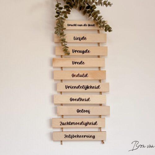 Touwladder Christelijk Vruchten van de Geest Geloof Christelijke cadeaus Geloof Christelijk Hout